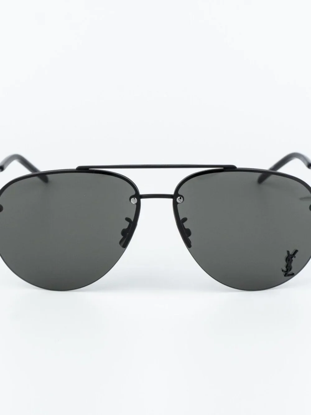 Saint Laurent Men Sunglasses Matte Black Pilot CLASSIC11/F M 005 NEW AUTHENTIC